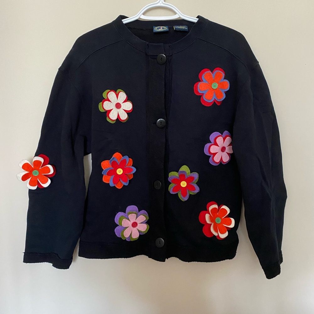 vintage cottagecore flower cardigan